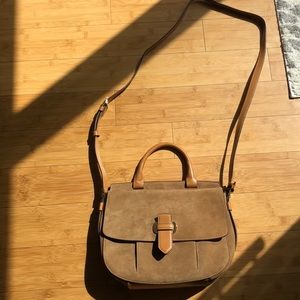 Michael Kors Romy Saddle bag, suede/leather.
